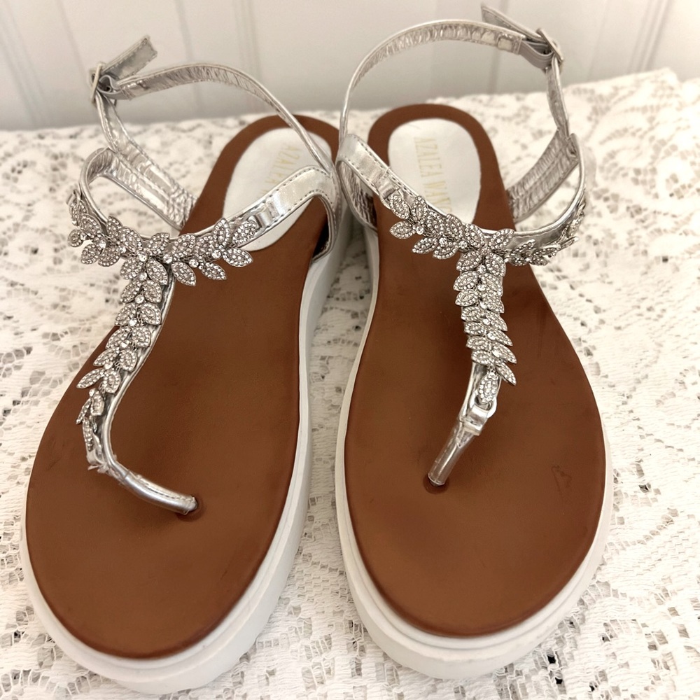 Azalea Wang Crystal Embellished Platform Sandal Sz.7